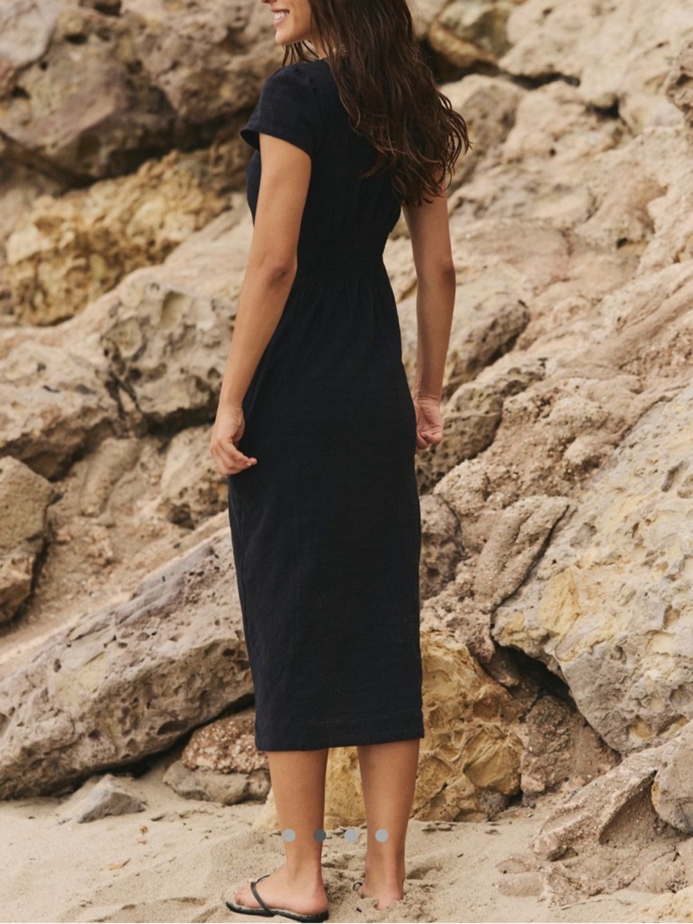 Free People New in Town Black Button-Front Midi Dress XS - Picture 3 of 9
